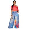 10833 Moyashang Amazon Comercio Exterior Europeo y Americano Ropa para Mujer Ruso Europeo Estampado Pantalones de Pierna Ancha Casuales Pantalones para Mujer Nuevo
