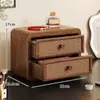 Caixa organizadora de mesa em madeira maciça, estilo gaveta, para uso doméstico, organizador multicamadas para produtos de skincare, organizador de bancada para cosméticos, prateleira de armazenamento em camadas