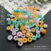 Anillos de Correr de Jade, Anillos Redondos de Agujero Grande Verde Ba Shan, Cuentas de Ábaco en Forma de Rosquilla, Cuentas Espaciadoras, Accesorios para Joyería, Materiales para Manualidades al por Mayor