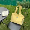 Bolsa de Lona con Cremallera Rosa Dopamina de Verano Estilo Coreano Perezoso Versátil Bolso de Hombro Único Bolso Tote Casual para el Trabajo