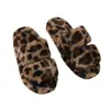 Pantuflas de Piel con Estampado de Leopardo Transfronterizas para Mujer Otoño Nuevo Estilo Francés Suela Plana Cómodas de Celebridad de Internet Hogar Pantuflas de Felpa de Algodón