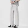 Moda Masculina Fengshe / Coleção de Verão: Calça casual moderna estilo americano, calça masculina, estilo old money, calça solta de perna larga, comprimento até o chão