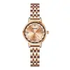 TikTok Estrella Roja de Internet Cara de Diamante Vidrio Brillante Correa de Acero Sólido Moda Reloj para Mujer Tendencia Reloj de Nicho Mujer