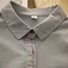 Camisa Zitian Cor Lisa Feminina Estilo Coreano Algodão Lavado Primavera Nova Design Simples Casual Versátil Roupa de Trabalho Camisa de Manga Longa