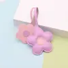 Novo Pingente de Bolsa Feminina de Couro Transfronteiriço com Cor Contrastante de Flor, Pingente Criativo de PU de Girassol de Cinco Pétalas Chaveiro Cordão