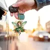 Nuevo Lindo Colgante de Hada Verde Acrílico Transfronterizo Plano Decoración de Espejo Retrovisor de Coche Llavero Colgante