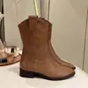 Botines de moda con tacón grueso para mujer, nueva colección otoño/invierno 2026, estilo retro, forro de una sola capa, punta fina, botas de vaquero occidentales, botas Martin