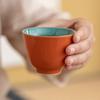 Taza de té individual de cerámica Master, taza de té de degustación con esmalte de color, juego de té Kung Fu, taza de esmalte interior y exterior de alta temperatura, regalo, taza abierta