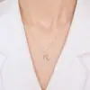 Collar Principito Colgante Estrella Luna Lujo Ligero Sentido de Diseño de Nicho Cadena para Clavícula para Novia Bienestar Regalo de Cumpleaños