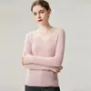 Suéter 100% Cachemir Puro para Mujer, Cuello en V, Ajustado, Favorecedor, Tejido de Punto Rayado, Prenda Base para Otoño/Invierno, Ropa Interior