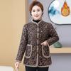 Abrigo de cuello vertical con forro polar y hebilla para mujer, de moda de otoño e invierno, para madres de mediana edad y mayores, elegante y cálido abrigo acolchado de algodón grueso.