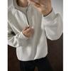 Nova Blusa de Moletom Masculina Primavera 2026 Estilo Retrô Americano com Meio Zíper e Gola Alta Tecido Pesado Modelagem Solta Jaqueta Casal para Homens