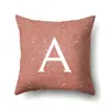 Funda de almohada de poliéster Decoración de coche Hogar Impresión de 26 letras en inglés Cojín lumbar Funda de almohada para sofá QTB53