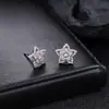 Brincos Cluster de Diamante Cheio de Novo Estilo Transfronteiriços para Homens, Modernos e Versáteis, Brincos de Flor de Íris em Forma de Cruz de Alto Padrão para Mulheres