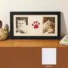 Conjunto de Porta-Retrato Comemorativo de Patas de Animal de Estimação de Três Peças com Estampa de Patas de Gato e Cachorro DIY Porta-Retrato de Lembrança Conjunto de Exibição com Tinteiro Venda por Atacado em Estoque