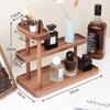 Estante de almacenamiento de escritorio de madera maciza, estante de exhibición de tres niveles para sala de estar, cocina, perfumes, joyas, cosméticos, acabados.