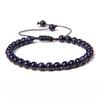 Pulseira Feminina Popular de Pedras Naturais Olho de Tigre 6mm da Amazon, Pulseira com Pingentes Tecida à Mão, Venda Quente