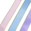 Cinta de 2 cm con borde dorado, cinta de satén, cinta floral, cinta para envolver regalos, cinta para lazos, material para manualidades, superventas transfronterizo