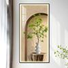 Pintura Decorativa Moderna para Entrada Luz e Sombra Atmosfera de Planta Verde Mural Luminoso Corredor Passagem Pequena Pintura Pendurada Fresca Led