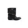 Botines Apilados Arrugados con Remaches y Tacón Grueso Estilo Retro para Mujer 2026 Nuevas Botas de Vaquero Occidental Punta Fina Botas de Pantalón