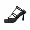 Sandálias Romanas Francesas de Salto Alto Stiletto Sapatos Femininos Verão Novo Estilo com Saia Sandálias de Salto Alto Sexy na Moda