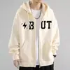 Jaqueta Letterman Americana da Marca da Moda 2024 Masculina para Primavera e Outono Suéter Cardigan Americano Jaqueta com Capuz Top Solta Versátil