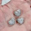 Bola de diamante incrustada con cuentas de cristal de pedrería, cuentas con agujero, cuentas espaciadoras, hechas a mano, material para colgante de pulsera de mano, accesorios de joyería DIY al por mayor