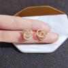 Pendientes de plata con diseño de diamantes, estilo romántico francés, estilo hada, para mujer, exquisitos y pequeños, 2021
