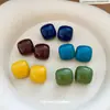 Pendientes de botón de plata con esmalte de colores estilo Ins, tipo caramelo, para mujer, temperamento simple, pendientes de dopamina, diseño nicho, joyería para orejas