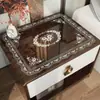 Tapete de Mesa de Cabeceira de Vidro Macio Transparente com Renda Estilo Americano Pvc Impermeável, à Prova de Óleo, Resistente ao Calor, Toalha de Mesa e Tapete de Mesa Sem Lavagem