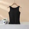 Nova Camisola de Primavera e Verão com Bojos, Camada Base de Seda Gelada, Não Precisa Usar Sutiã, Costas Bonitas, Regata Versátil para Yoga e Esportes para Mulheres