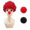 Peluca Afro Arcoíris de Payaso Cabello Rizado de Colores Día de Halloween Divertido Set de Disfraz [Personalizado]