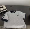 Camiseta de manga corta para niños, Nueva marca de moda de verano 2026, Camiseta transpirable de color block de manga corta para bebé, Estilo fino