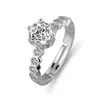 Anel de noivado Mosan Diamond zircone transfronteiriço anel par masculino e feminino anel par de casal clássico de seis garras europeu e americano atacado