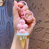 Panda de Dibujos Animados Lindo Helado Jenga Llavero de Coche Creativo Colgante para Mochila Regalos Pequeños para Parejas Venta al por Mayor