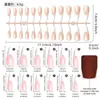 Extensões de Unha Brancas Pontiagudas Longas Estilo Francês, Color Sólida, Press-On, 24 Peças, Tamanhos Variados, Formato de Tira, Atacado