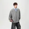Nueva sudadera con cuello de polo para hombre, una prenda moderna y elegante para primavera y otoño, con un tacto de alta gama, corte holgado y un diseño de manga larga de estilo americano de peso pesado