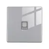 Panel de interruptor de enchufe de pared para el hogar de vidrio templado gris plano ultradelgado tipo 86, panel de enchufe USB universal de múltiples cinco agujeros