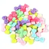 Plástico Macarrón Color Primavera Corazón Flor Agujero Recto Cuentas DIY Hecho a Mano Pulsera para Niños Materiales Accesorios