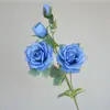 Flor Artificial Diana Rosa de 4 Cabeças Sala de Estar Flor Falsa Flor de Seda Decoração de Casa Casamento Flor Úmida