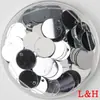 6/8/10/12/15/20/25/30/40/50mm Prata Redondo Furo Único Lantejoulas Planas Tamanho Lantejoulas Glitter