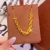 Tienda de Oro Mismo Estilo Collar de Corazón Picado Chapado en Oro Alta Retención de Color Floral Mariposa Moneda de los Cinco Emperadores Collar Venta al por Mayor