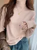 Suéter Térmico de Cuello Alto para Mujer Otoño e Invierno Estilo Año Nuevo Moderno Tejido Engrosado con Felpa Cálido