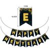 2027 Fuegos Artificiales de Feliz Año Nuevo Banderines Negros Dorados de Año Nuevo Decoraciones de Nochevieja Banderines de Cola de Golondrina Decoraciones para Fiesta de Cumpleaños