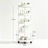 Estante de almacenamiento para baño, estante de esquina de pie, organizador de artículos de tocador, estante triangular de esquina para baño