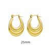 Europa y Estados Unidos arete de titanio y acero redondo hidráulico transfronterizo aretes de chapado de alta gama para mujer multiestilo en stock suministro directo de fábrica