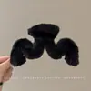 Presilhas de cabelo de pelúcia para outono e inverno para mulheres, acessórios de cabelo de luxo leve e de alta qualidade, presilhas elegantes para penteados presos, presilhas tipo tubarão estilo coreano para a parte de trás da cabeça