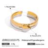 Wanxing Europeu e americano aço inoxidável ouro e prata cor correspondente anel de abertura ajustável nicho design titânio anel de aço cross-border