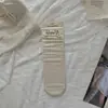 Meias Femininas de Meia-Cança com Laço Estilo Lolita Primavera/Verão Oh Songmu Meias de Algodão Empilhadas Estilo Japonês