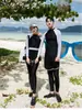Traje de Buceo Estilo Coreano para Pareja Traje de Baño de Manga Larga para Mujer Antimedusas Traje de Snorkel Dividido Protección Solar Ajustado Traje de Baño
